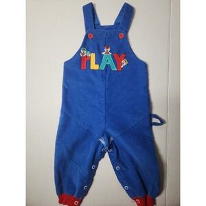 Vintage Buster Brown Baby Boys Girls Overalls Blue Made in USA‎ Size 12M